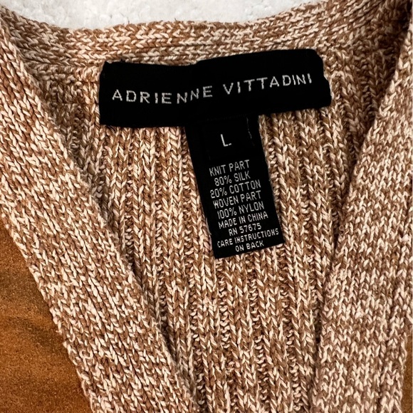 Adrienne Vittadini silk blend tan cardigan size L - Picture 6 of 7